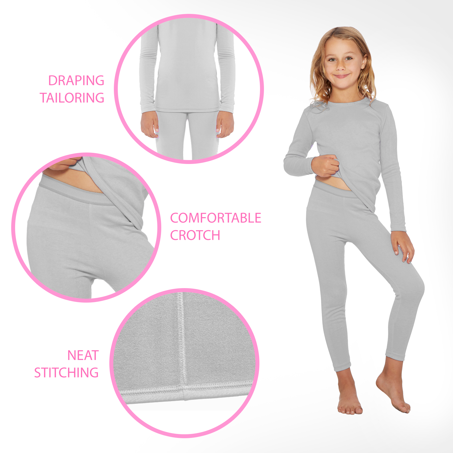  Rocky Thermal Underwear For Girls (Long Johns Thermals Set)  Shirt & Pants, Base Layer w/Leggings/Bottoms Ski/Extreme Cold (Lavender -  Large): Clothing, Shoes & Jewelry