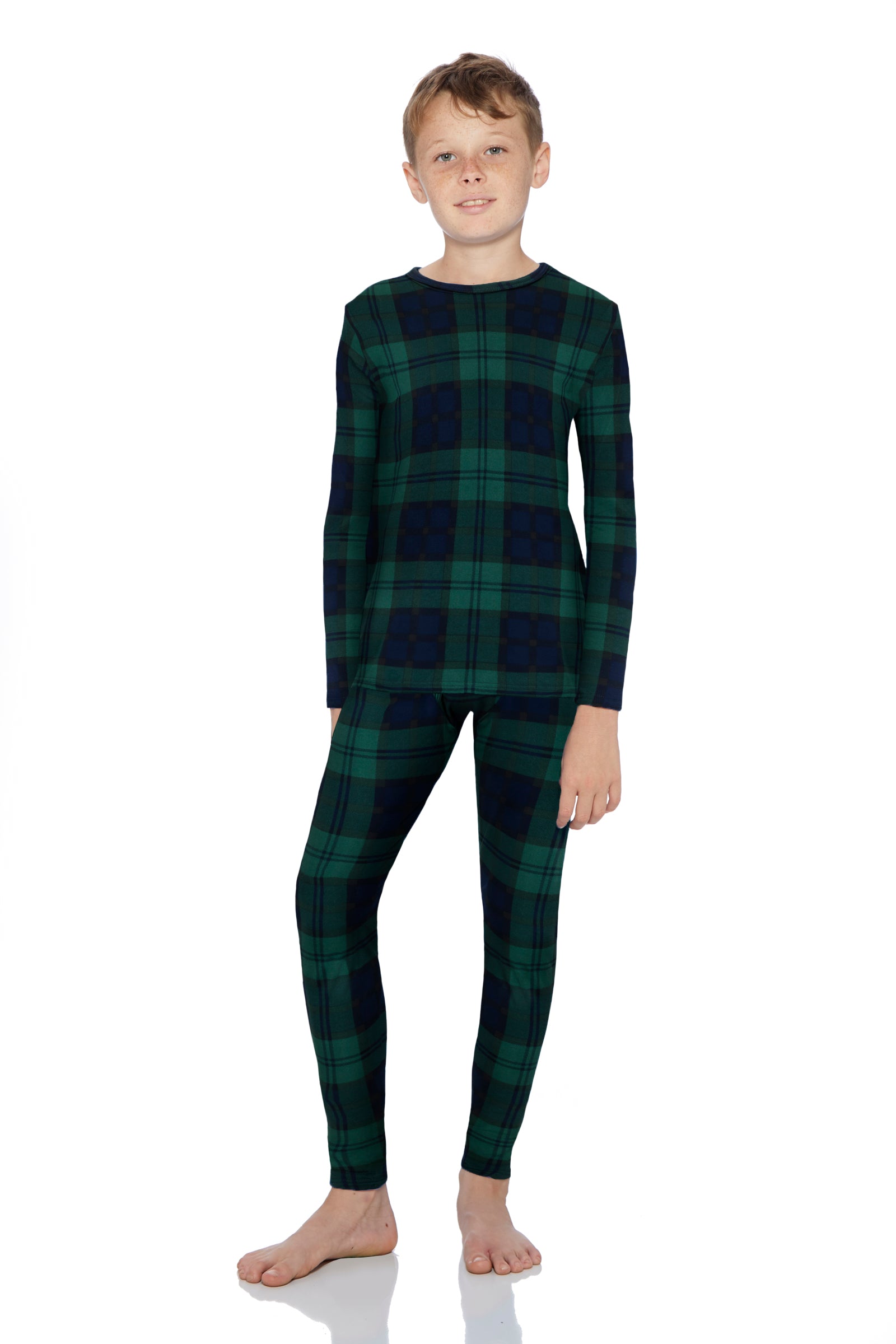 Boys Plaid Series Thermal Set