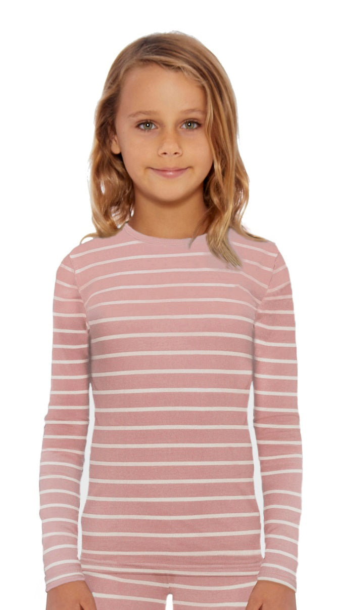 Girls Striped Thermal Top